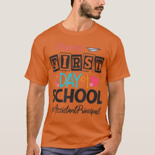 Camiseta Assistente Diretor Feliz Primeiro Dia de Volta Esc
