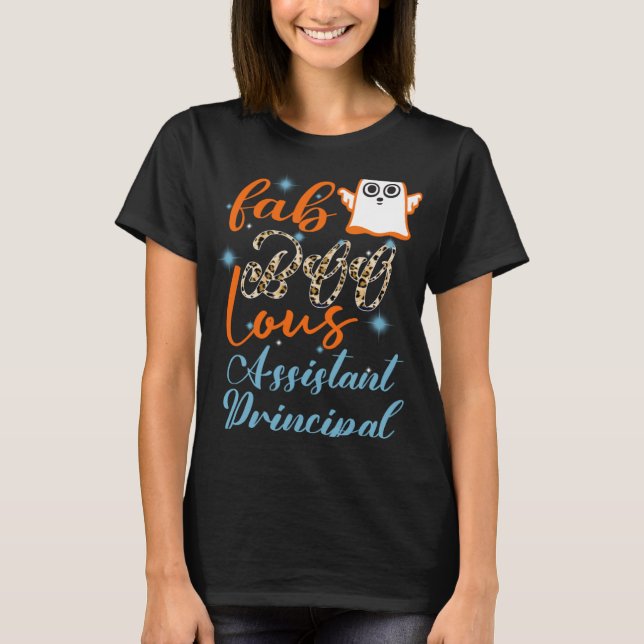 Camiseta Assistente Diretor Halloween Fab Boo Lous Lepard (Frente)