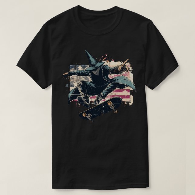 Camiseta Assistente do skate patriota americano (Frente do Design)