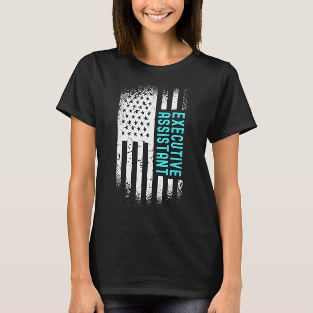 Camiseta Assistente Executivo Com Bandeira Americana (Frente)