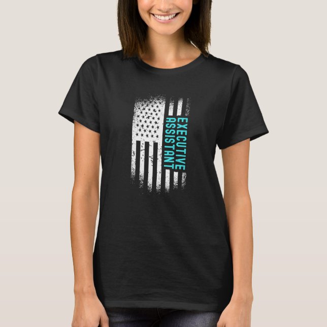 Camiseta Assistente Executivo Com Bandeira Americana (Frente)