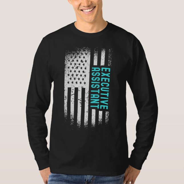 Camiseta Assistente Executivo Com Bandeira Americana (Frente)