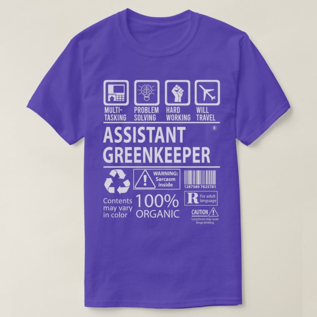 Camiseta Assistente Greenkeeper MultiTask - Trabalho Certif (Frente do Design)