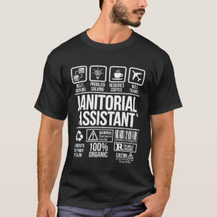 Camiseta Assistente Janitorial Profissão de Trabalho DW