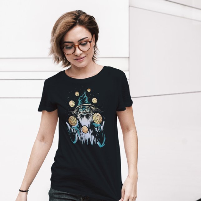 Camiseta Assistente malabarizando planetas (Criador carregado)