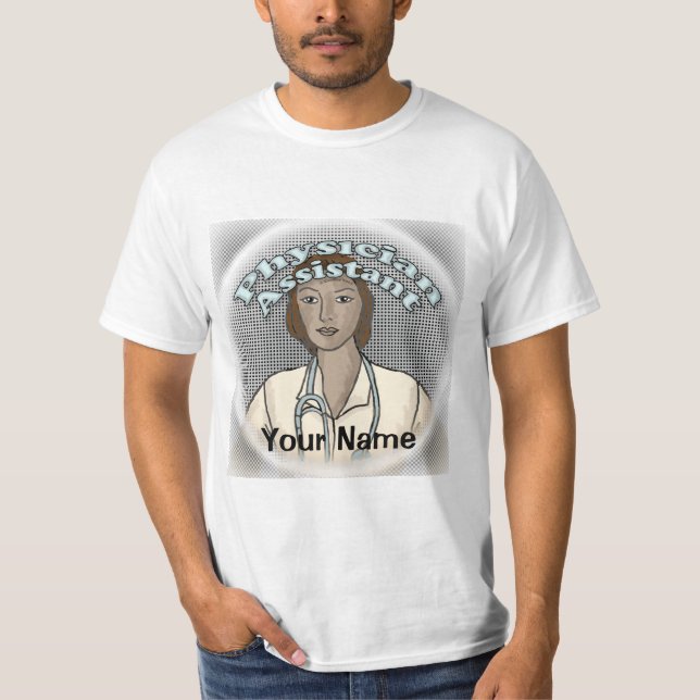 Camiseta Assistente Médica Feminina Negra (Frente)