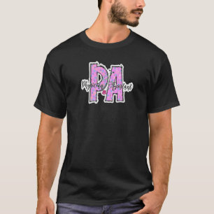 Camiseta Assistente médico assistente PA H do Pastel-rosa-c