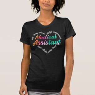 Camiseta Assistente Médico de Cor da Nuvem do Coração