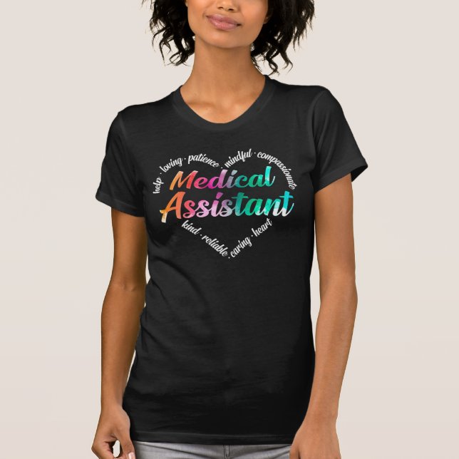 Camiseta Assistente Médico de Cor da Nuvem do Coração (Frente)