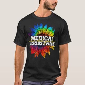 Camiseta Assistente médico de girassol, tiedye Clássico