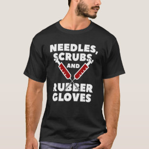 Camiseta Assistente Médico De Luvas De Borracha E Esfregões