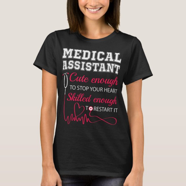 Camiseta Assistente Médico Enfermeiro Cute Interromper Febr (Frente)