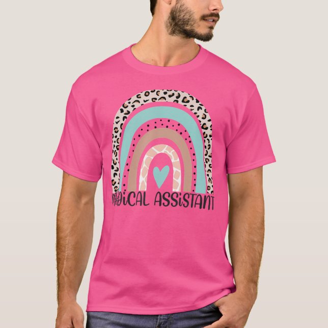 Camiseta Assistente médico enfermeiro Mãe Enfermeiro Leopar (Frente)