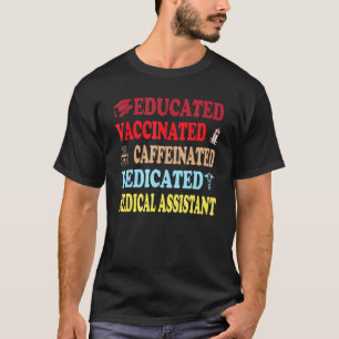 Camiseta Assistente Médico Enfermeiro Vacinado Nurs Registr
