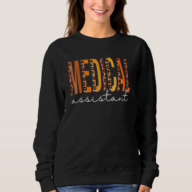 Camiseta Assistente Médico Leopardo Outono Ação de Graças (Frente)
