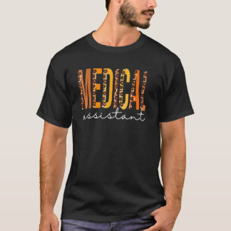 Camiseta Assistente Médico Leopardo Outono Dia de Ação de