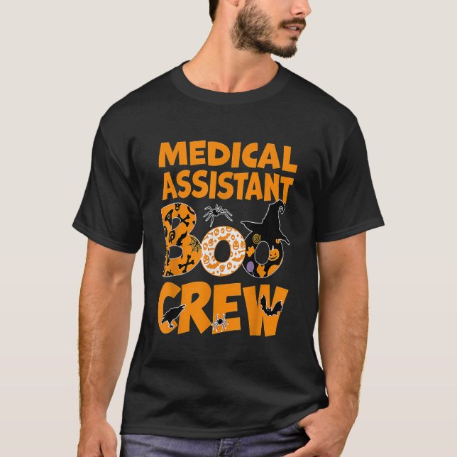 Camiseta Assistente médico MÃES Boo Crew Halloween (Frente)
