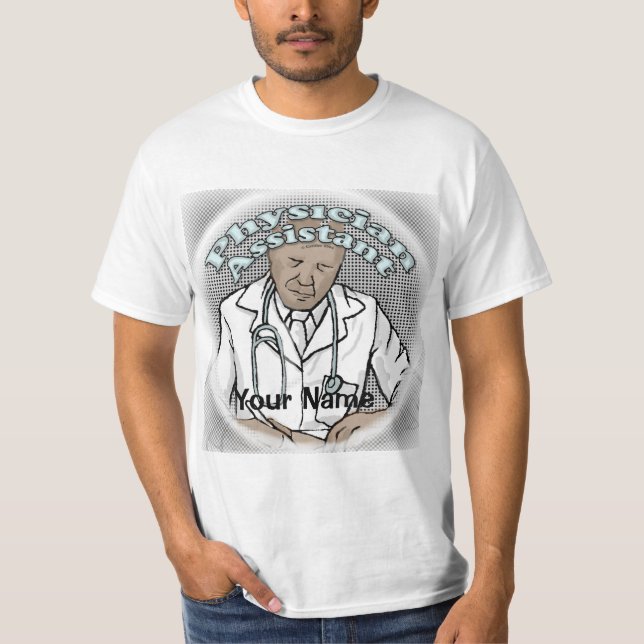 Camiseta Assistente Médico Masculino Negro (Frente)