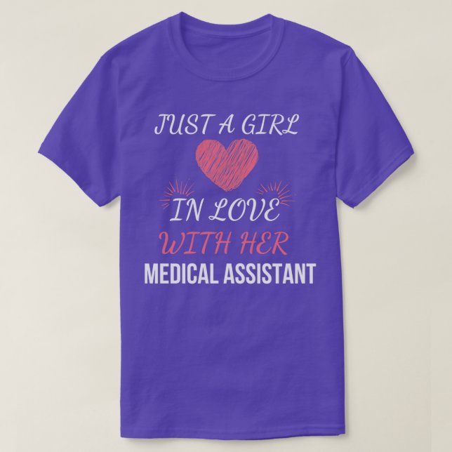 Camiseta Assistente Médico Oferece Namorada de Esposa Eu Am (Frente do Design)