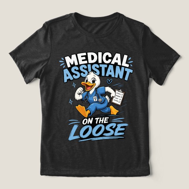 Camiseta Assistente Médico Pato Solto (Design frontal)