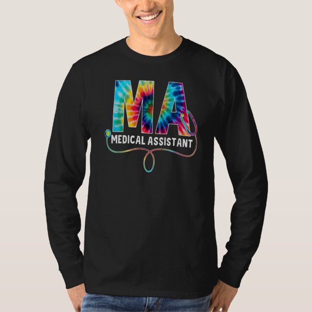 Camiseta Assistente médico Tie Dye Stethoscope Enfermeira S (Frente)