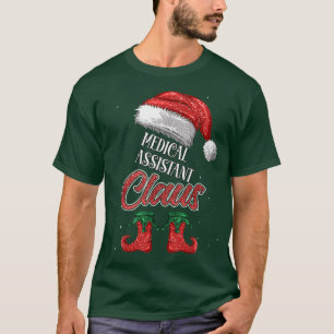 Camiseta Assistente médico Xmas Santa Claus com Papais noei