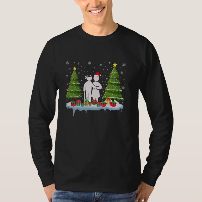 Camiseta Assistente médico Xmas Tree Lighting Ugly Christma (Frente)