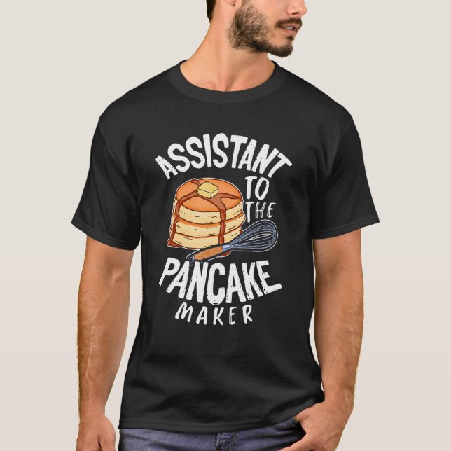 Camiseta Assistente Para O Dia De Pancake Do Criador De Pan (Frente)