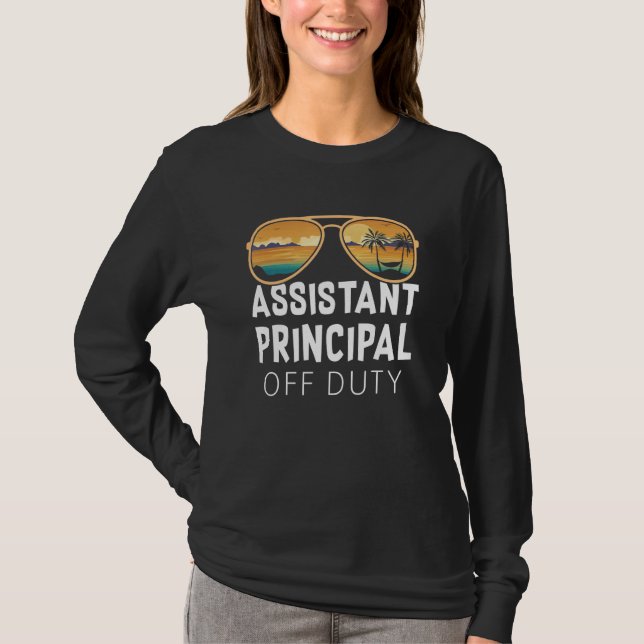 Camiseta Assistente Principal Do Dever Óculos De Sol Praia  (Frente)