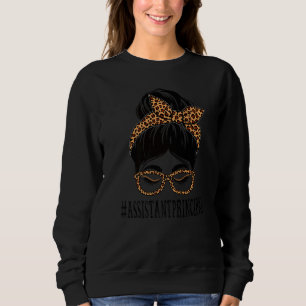 Camiseta Assistente Principal Leopard Messy Bun Women Back