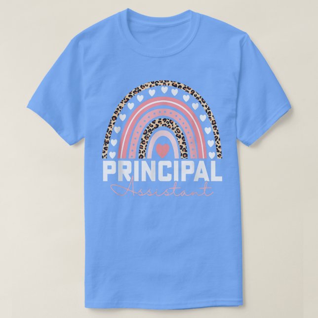 Camiseta Assistente Principal Leopard Rainbow Apreciação W (Frente do Design)