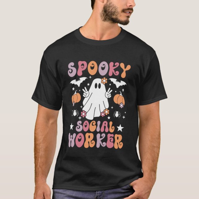 Camiseta Assistente Social Assustador Halloween Melhores As (Frente)