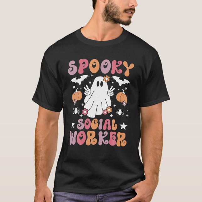 Camiseta Assistente Social Assustador Halloween Melhores As (Frente)