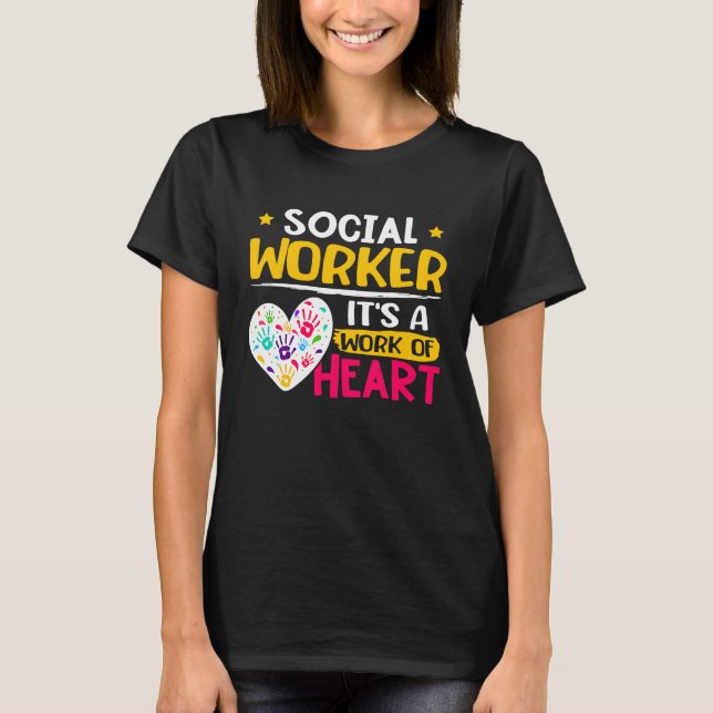 Camiseta Assistente Social  É Um Trabalho De Coração  1 (Frente)
