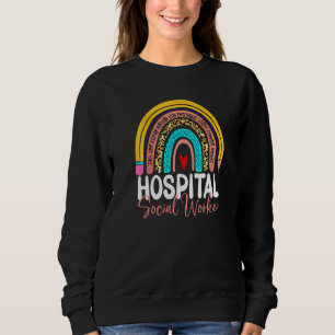 Camiseta Assistente Social Hospitalar Leopard Rainbow Healt