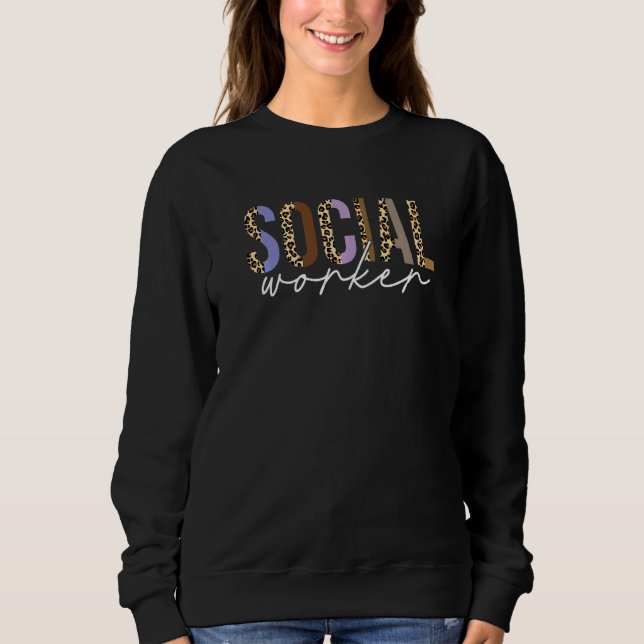 Camiseta Assistente Social Leopardo Título do Emprego Traba (Frente)
