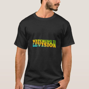 Camiseta Assistindo Televisão Projetada Com Cores Da Nature