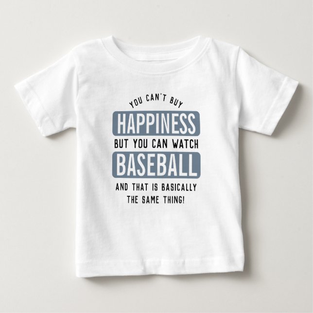 Camiseta Assistir Baseball é Felicidade Beisebol Engraçado (Frente)