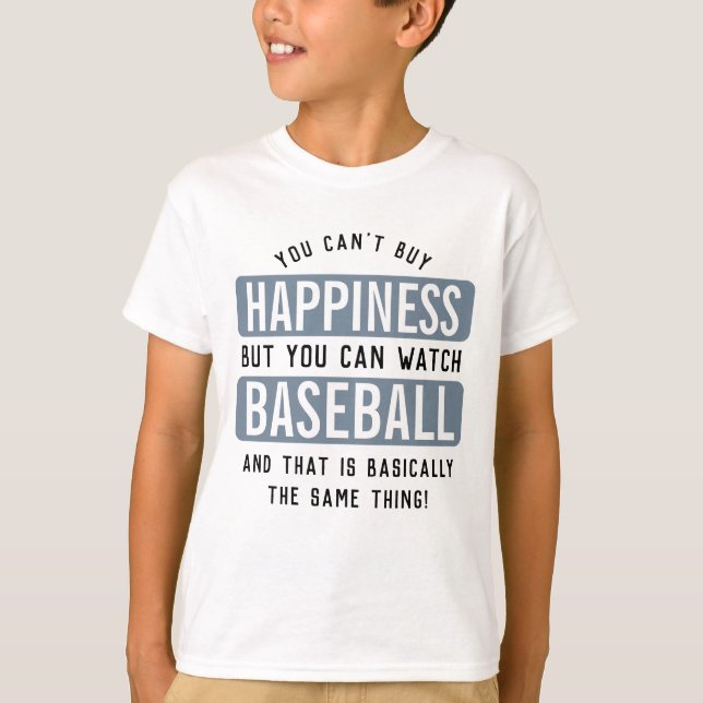 Camiseta Assistir Baseball é Felicidade Beisebol Engraçado (Frente)