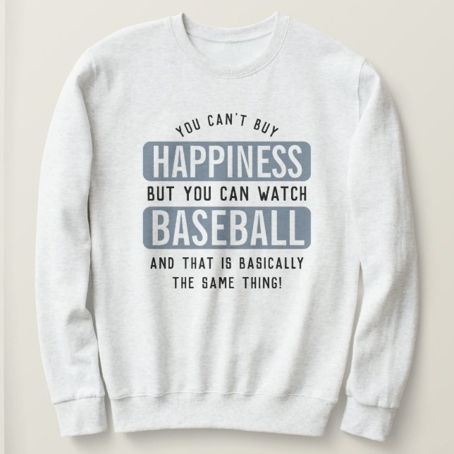 Camiseta Assistir Baseball é Felicidade Beisebol Engraçado (Frente do Design)