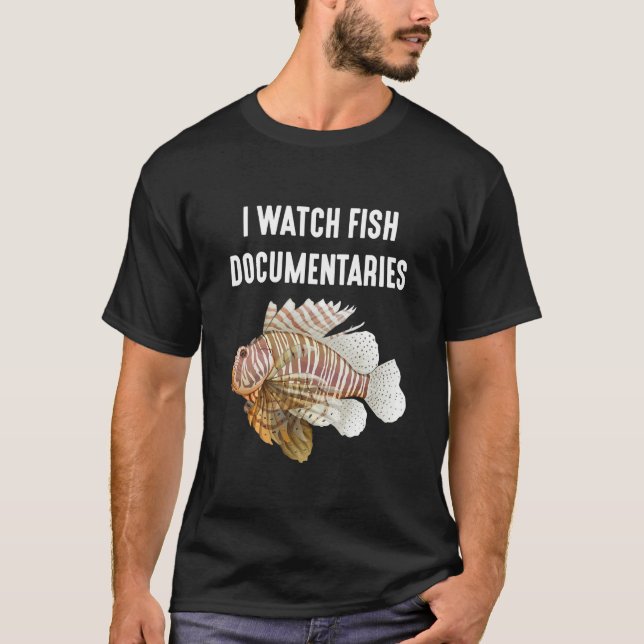 Camiseta Assisto a Documentários de Peixes Vida Marinha Oce (Frente)