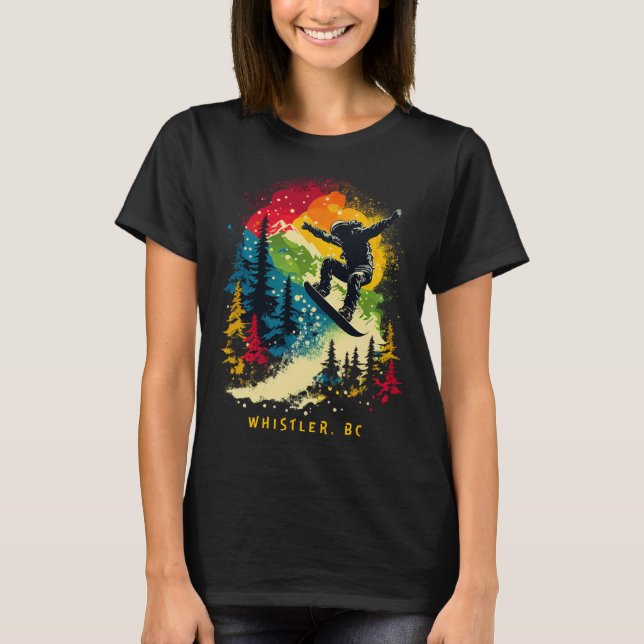 Camiseta Assobiador Bc Canadá Snowboarder Snowboard Resort (Frente)