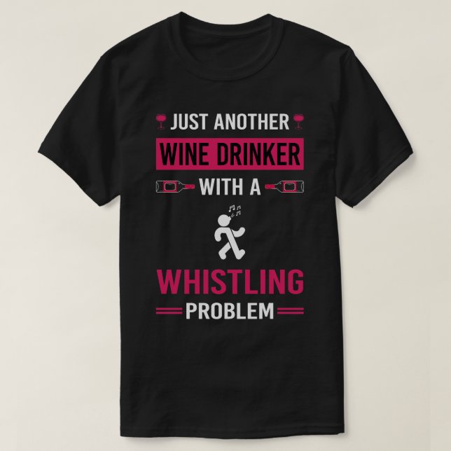 Camiseta Assobio De Bebida De Vinho (Frente do Design)