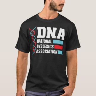 Camiseta Associação Nacional de Disléxicos DNA biologia gar