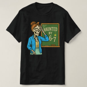 Camiseta Assombrado pelo Professor Engraçado 6-7 Esqueleto 