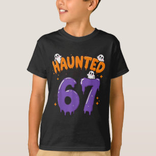 Camiseta Assombrado por 67 fantasmas engraçados 6 7 fantasi