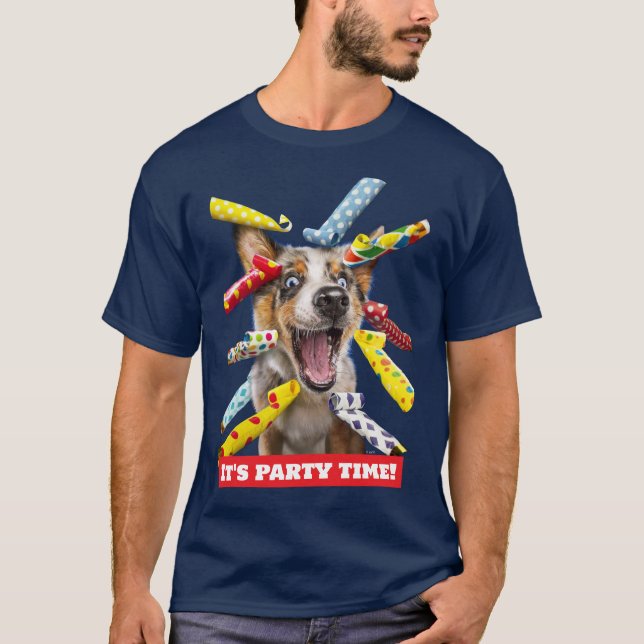 Camiseta Assopradores de Festa de Cachorro Feliz (Frente)