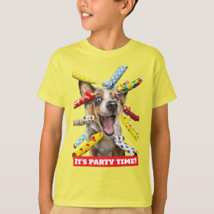 Camiseta Assopradores de Festa de Cachorro Feliz