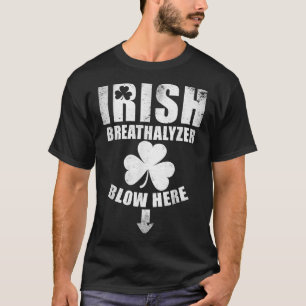 Camiseta Assopre Aqui no Bafômetro Irlandês Divertido St