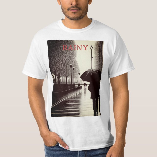 Camiseta Assuma a Chuva no Estilo com o Guarda-chuvas dos N (Frente)